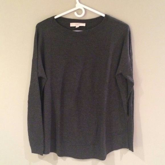 LOFT Charcoal Gray Swing Sweater XS - Picture 2 of 4